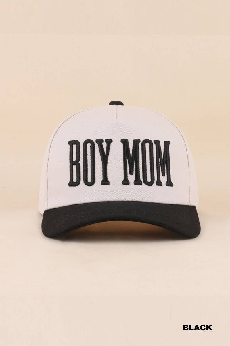 Boy Mom Two Tone Snapback Hat: ZEBRA