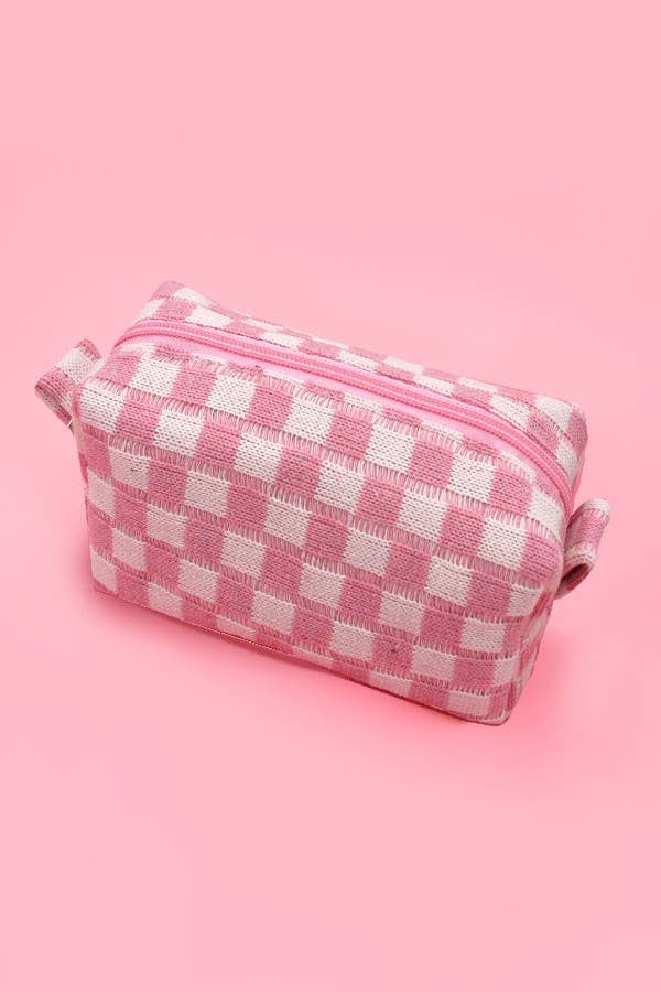 Checkered Gingham Makeup Bag