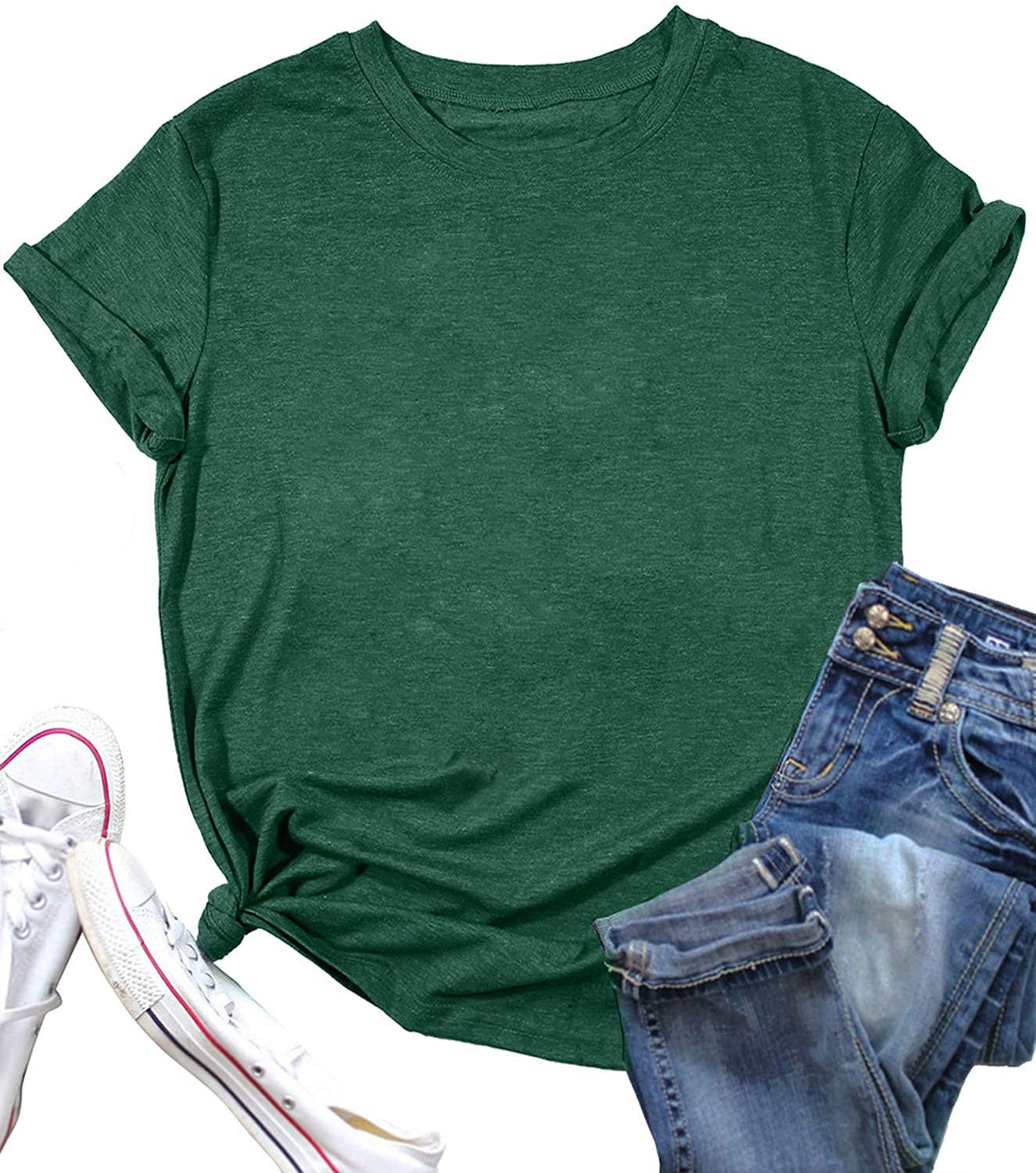 Loose Solid Color Short Sleever T-shirt
