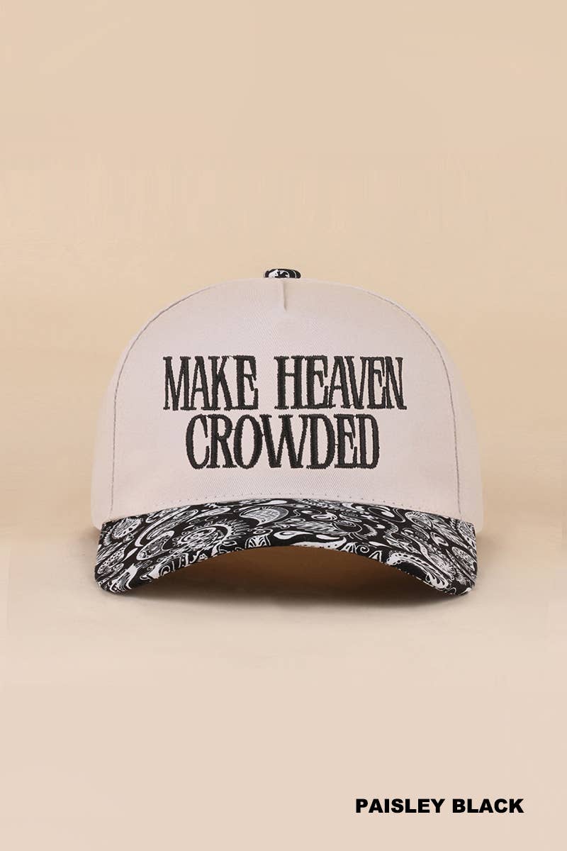 Make Heaven Crowded Two-tone Canvas Cotton Cap: DK FOREST