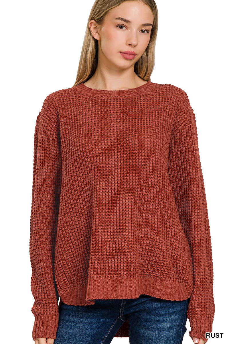 Waffle Sweater: Rust