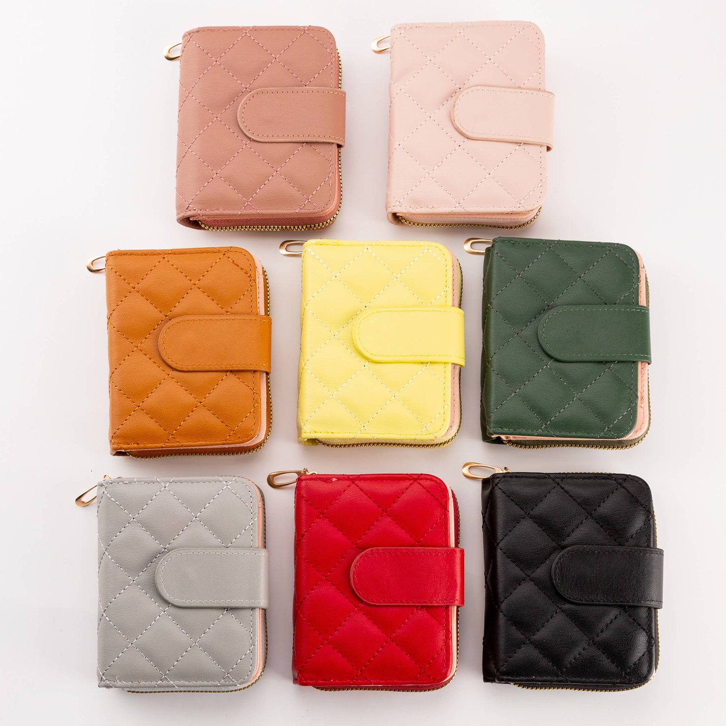 Diamond-Stitched Pattern Multi Slot  ID Window Wallet