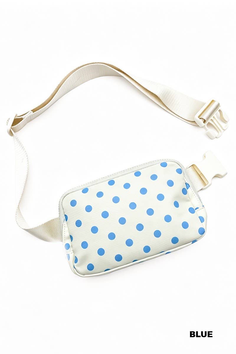 Polka Dot Everywhere Fanny Pack Bag: BLACK