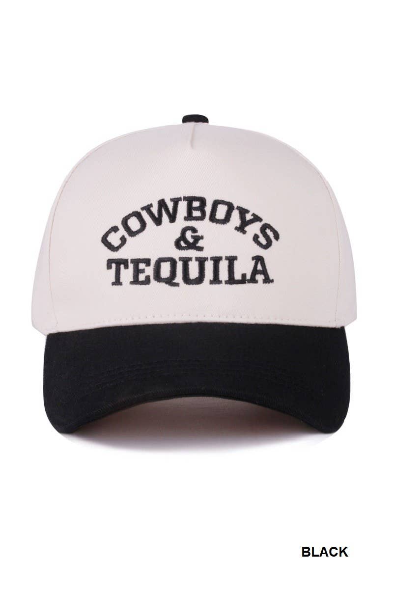 Cowboys And Tequila Two Tone Canvas Cotton Cap: FLORAL