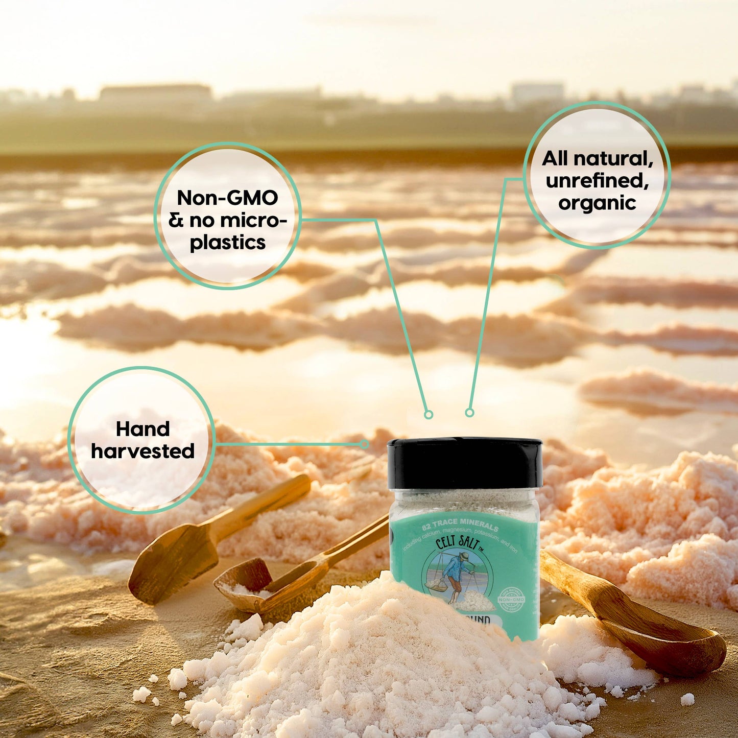 Celtic Sea Salt, 8 oz Shaker of Coarse Light Grey Celt Salt