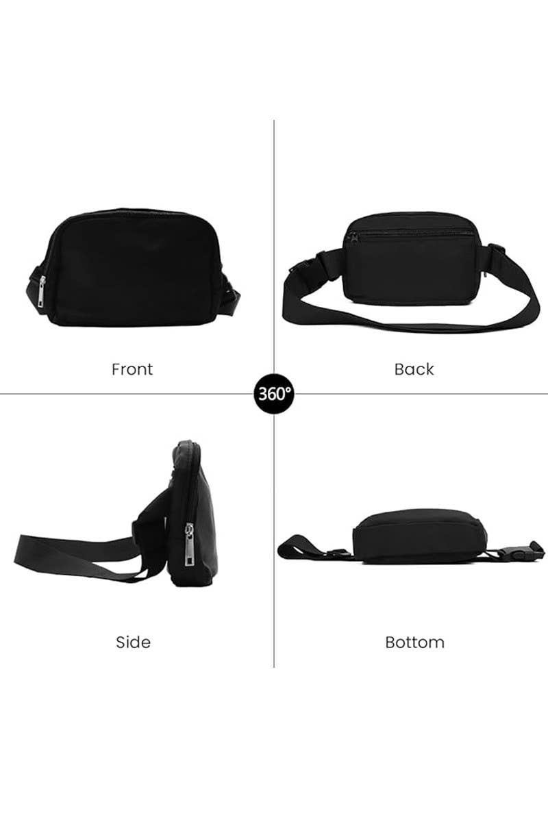 Polka Dot Everywhere Fanny Pack Bag: BLACK