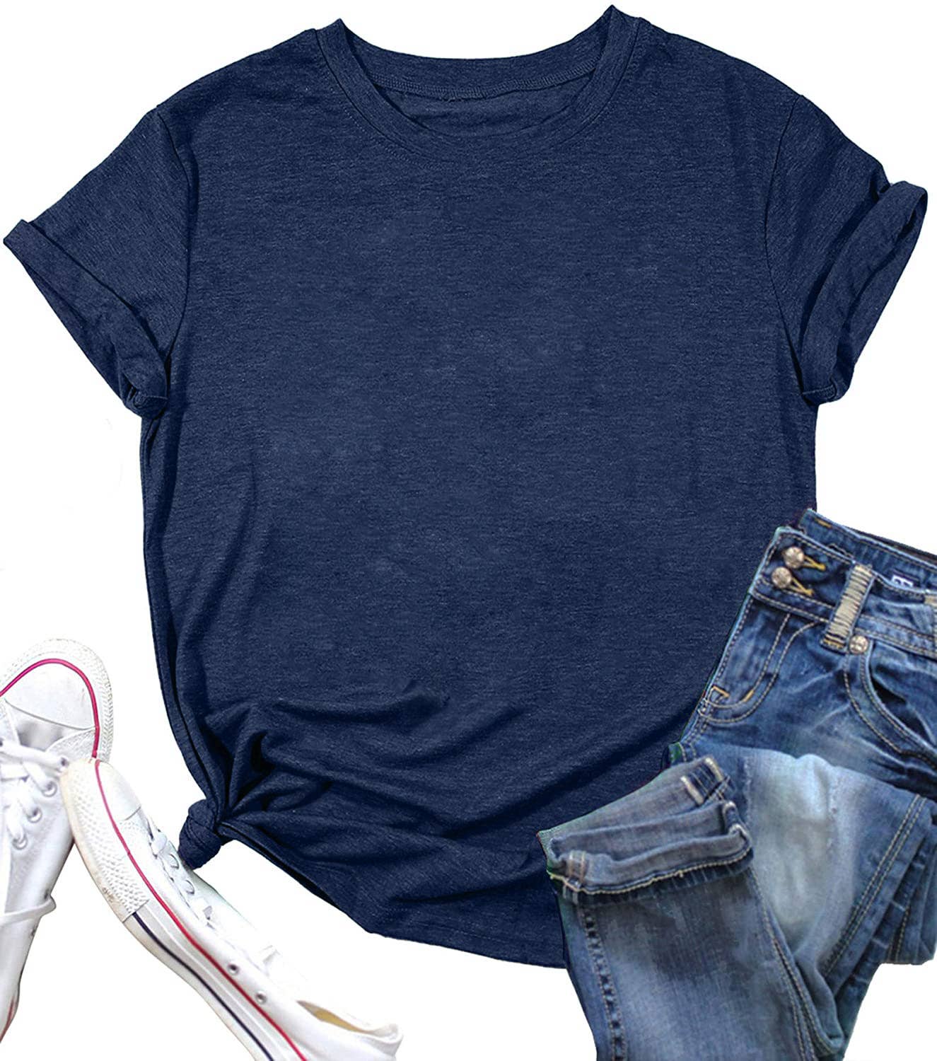 Loose Solid Color Short Sleever T-shirt