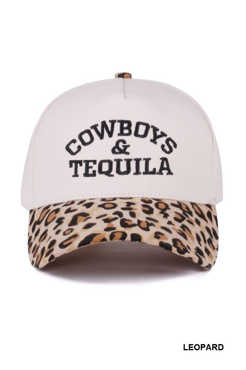 Cowboys And Tequila Two Tone Canvas Cotton Cap: FLORAL