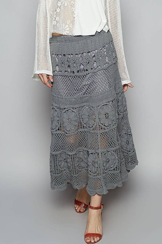 Various stitch pattern crochet roomy fit skirt