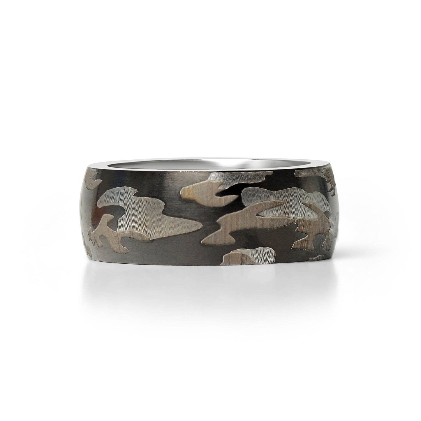 Stainless Steel Camouflage Blank Ring