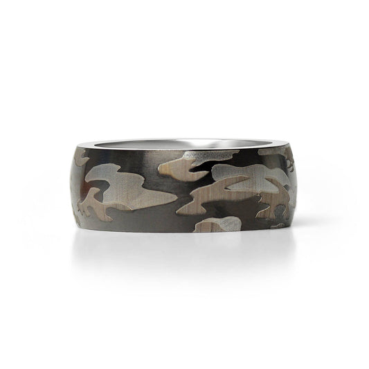 Stainless Steel Camouflage Blank Ring