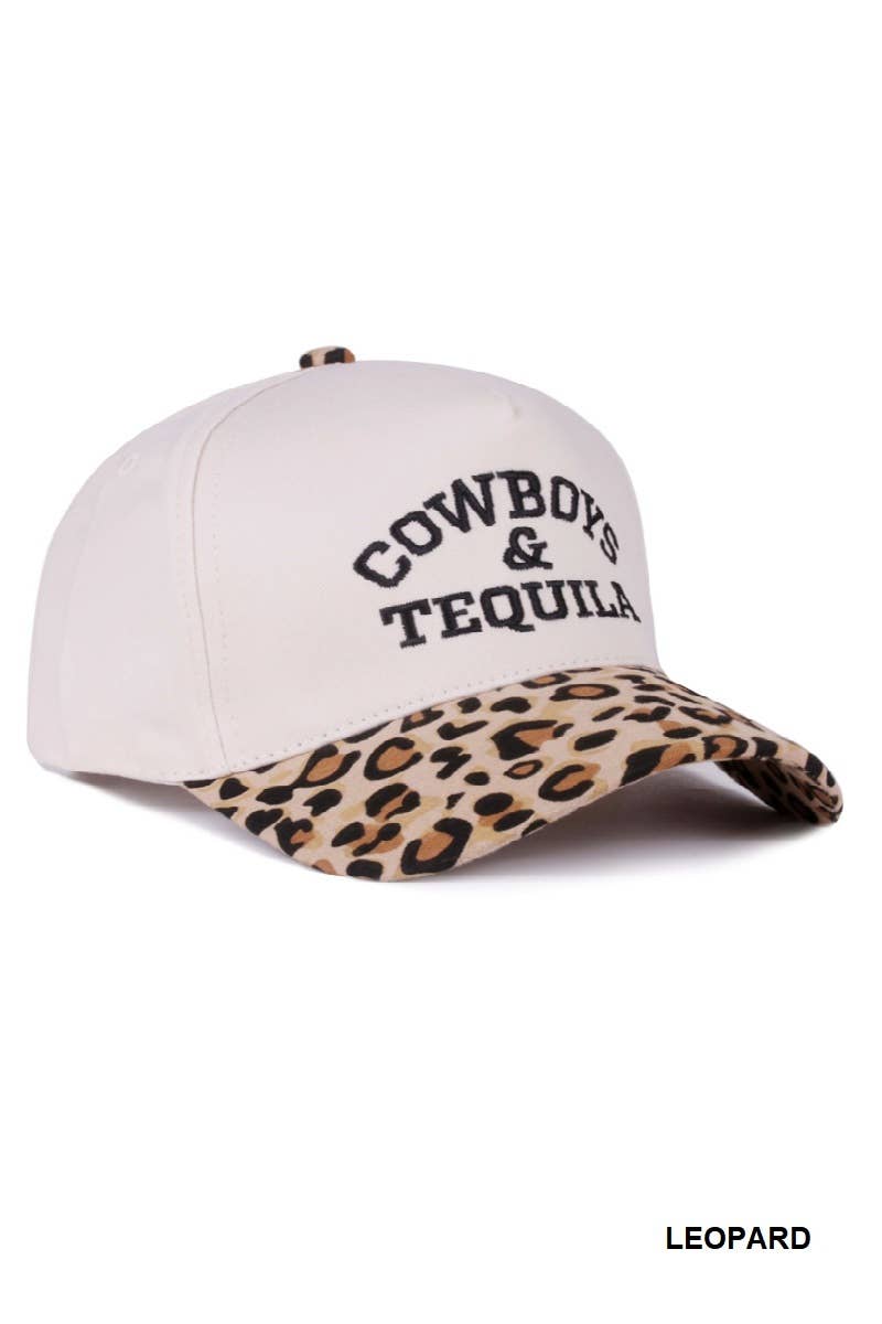 Cowboys And Tequila Two Tone Canvas Cotton Cap: FLORAL