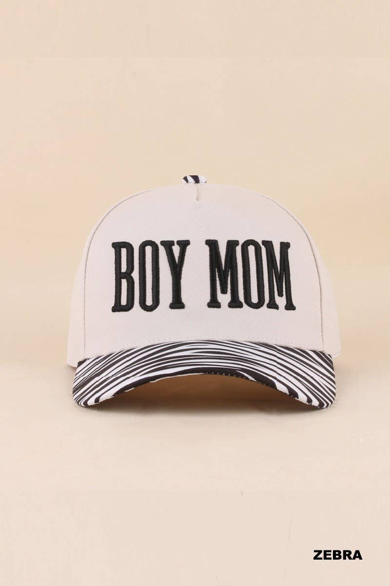 Boy Mom Two Tone Snapback Hat: ZEBRA