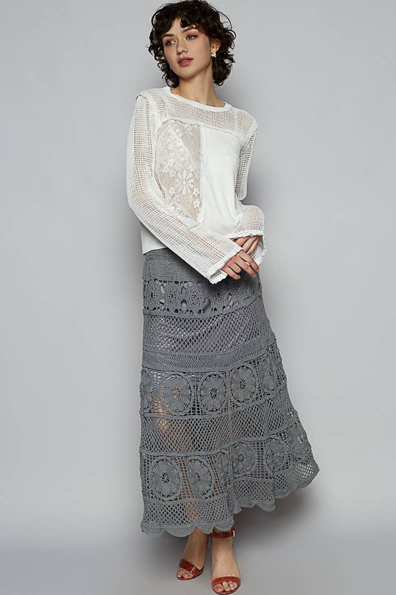 Various stitch pattern crochet roomy fit skirt