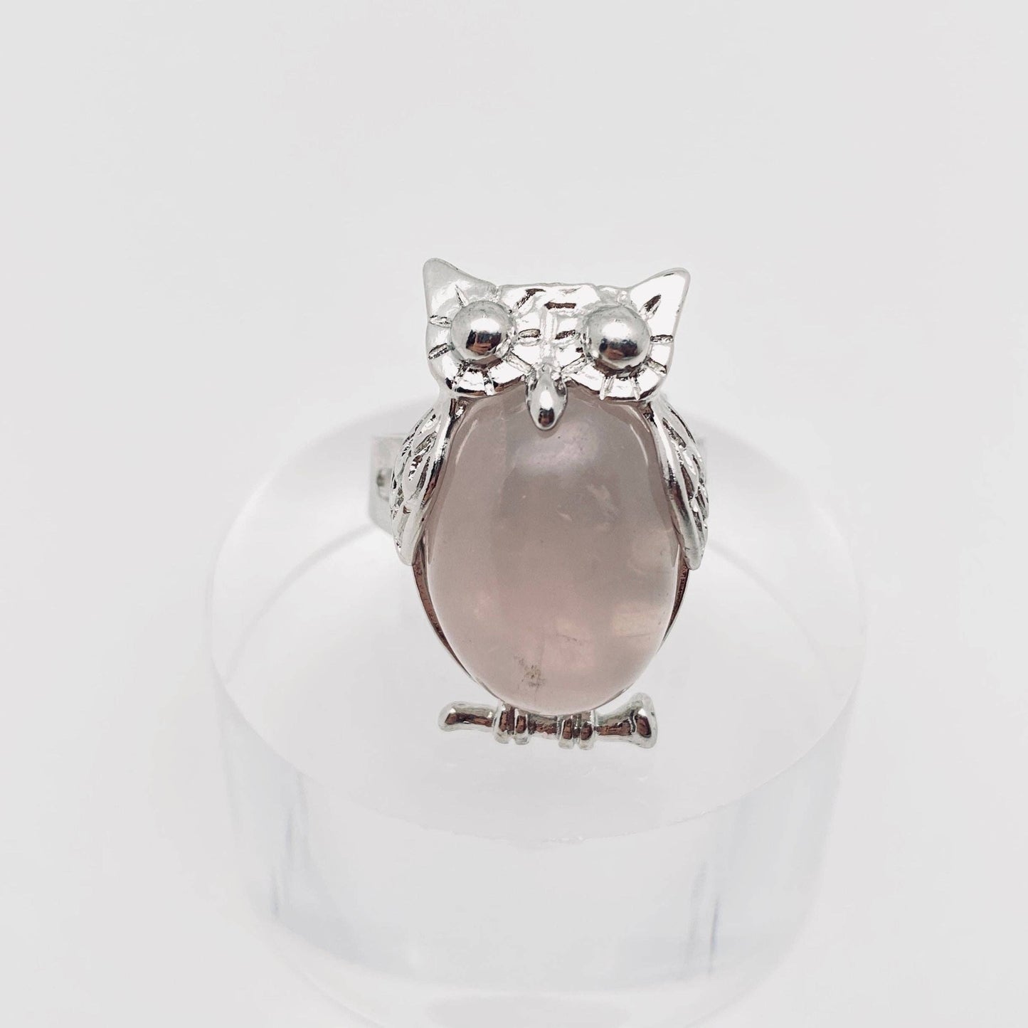 Natural Stone Owl Ring Opening Adjustable: Lapis lazuli / opening adjustable