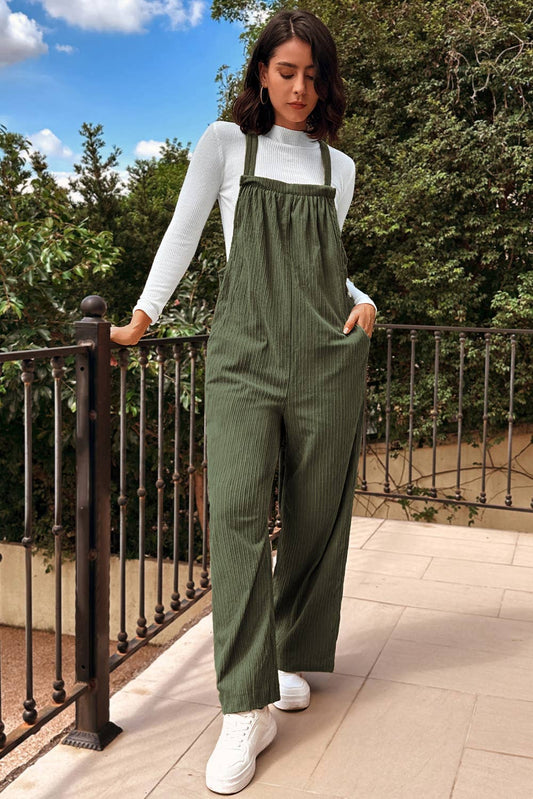Morn Solid Pocketed Loose Fit Corduroy Overall