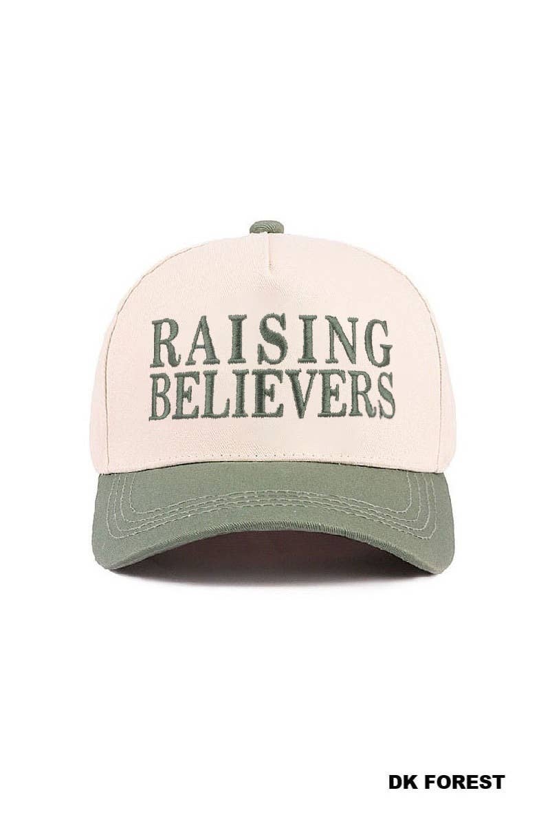 Raising Believers Two Tone Cotton Hat: BLACK