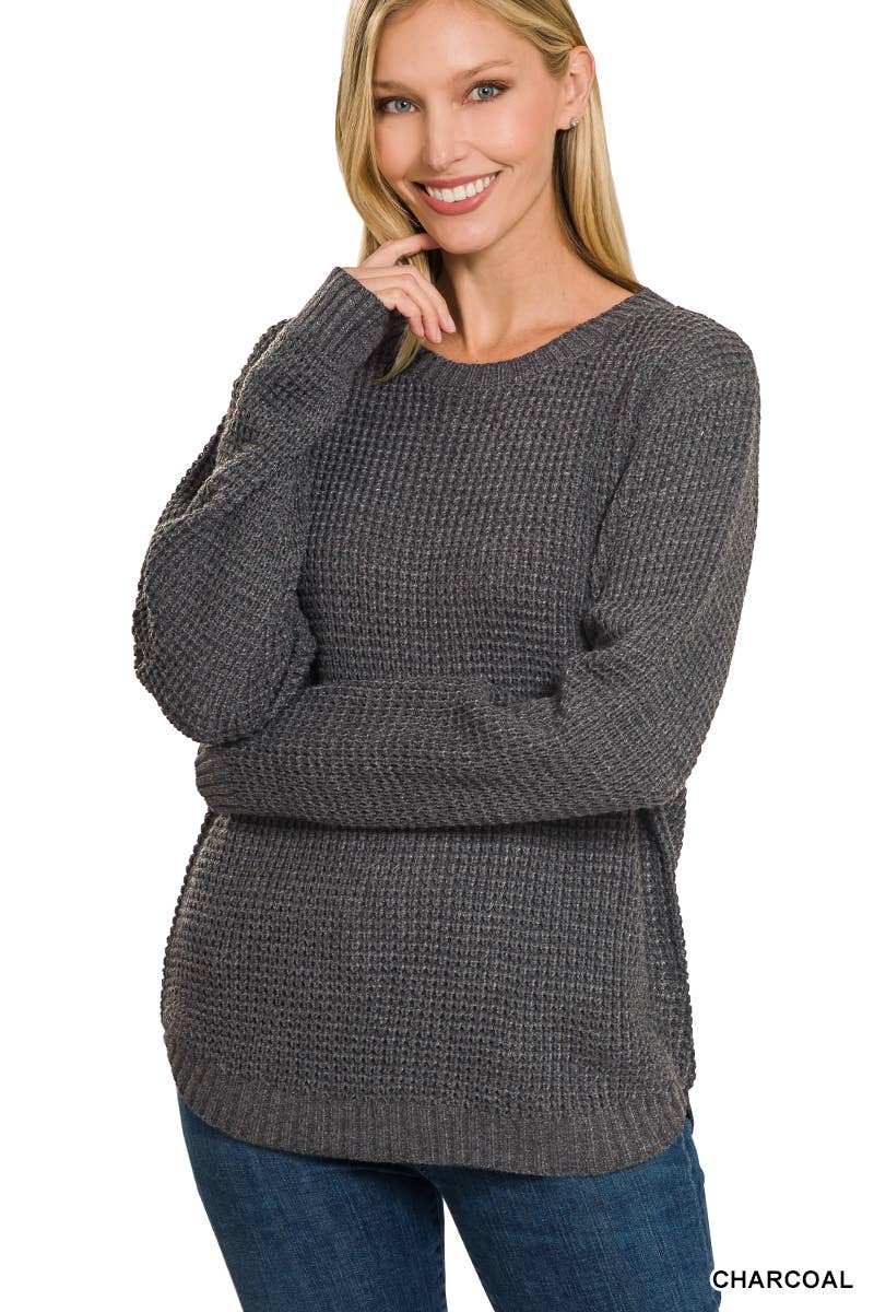 Waffle Sweater: Rust