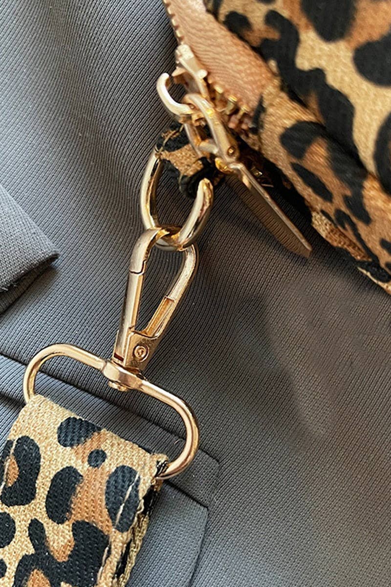 Leopard Pu Crossbody Bag: BROWN