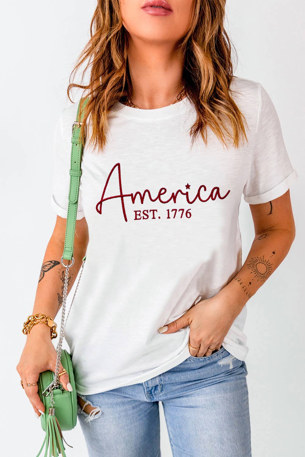 America EST.1776 Embroidered Graphic Tee