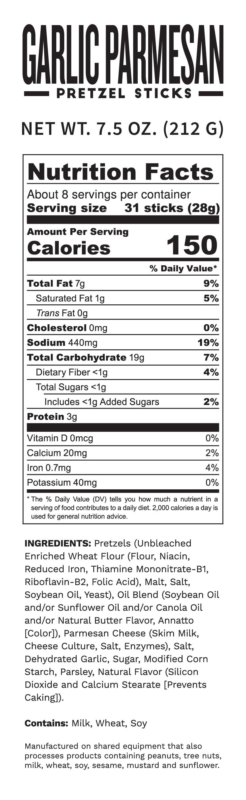 Pop Daddy Snacks - Pop Daddy – Garlic Parmesan Seasoned Pretzels 7.5oz