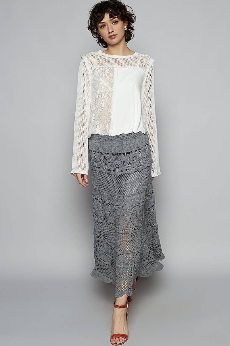 Various stitch pattern crochet roomy fit skirt