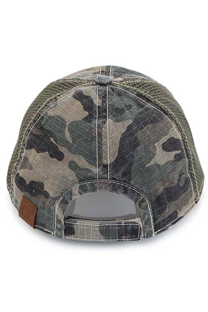 C.C American Flag Embroidery Camo Baseball Hat