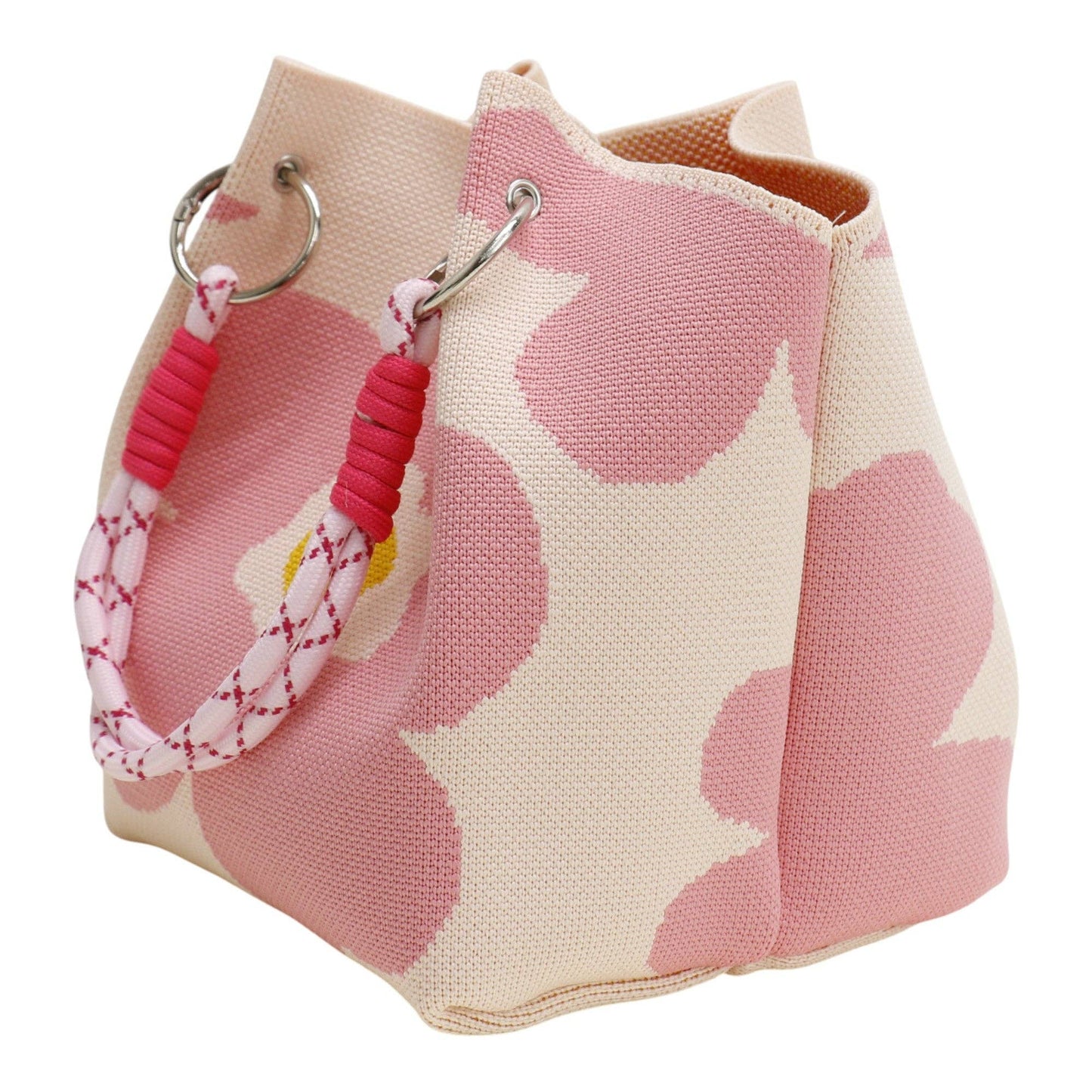 Flower Pattern Women's Knitted Bucket Bag