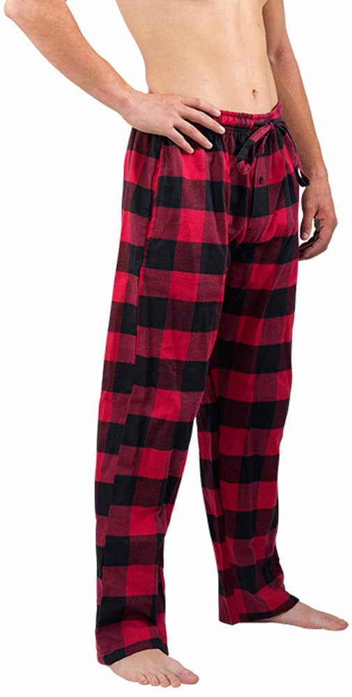 Norty Men Flannel Pajama Pant Red Buffalo Plaid: Large