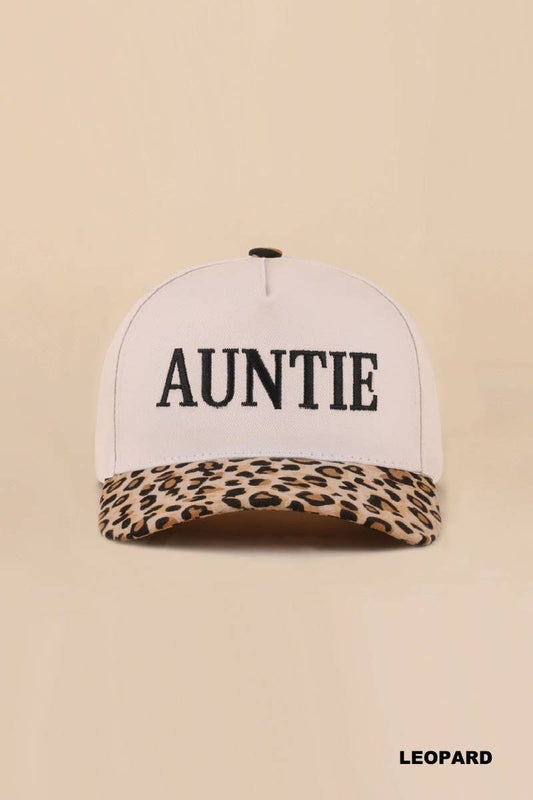 Auntie Two Tone Snapback Hat: LEOPARD