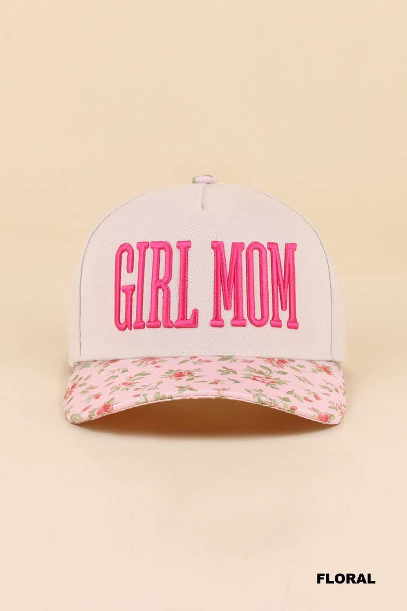 Girl Mom Two Tone Snapback Hat: ASH MOCHA