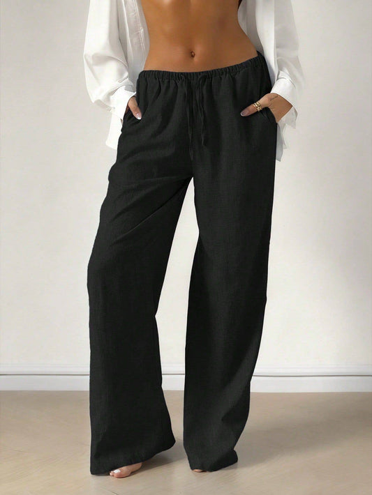 Wide Leg Drawstring Pants