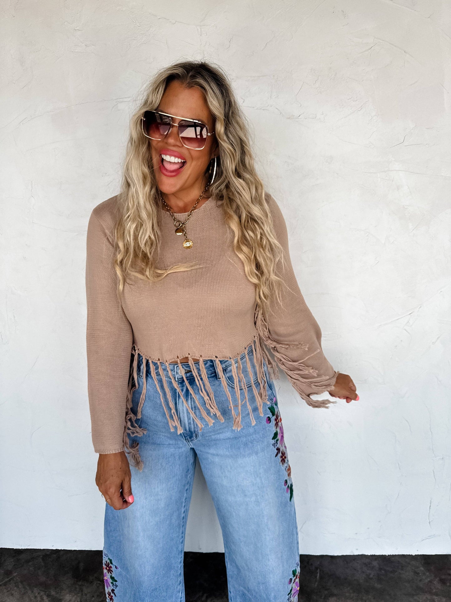 EVIE FLORAL EMBROIDERED JEANS