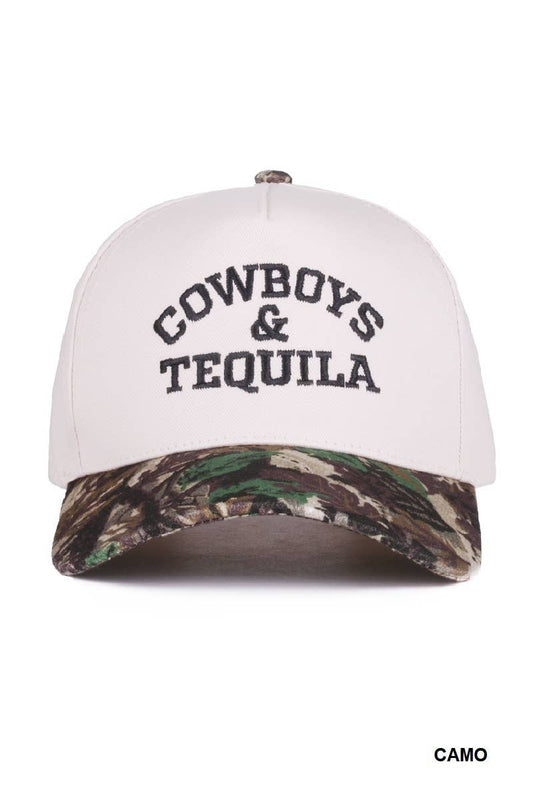 Cowboys And Tequila Two Tone Canvas Cotton Cap