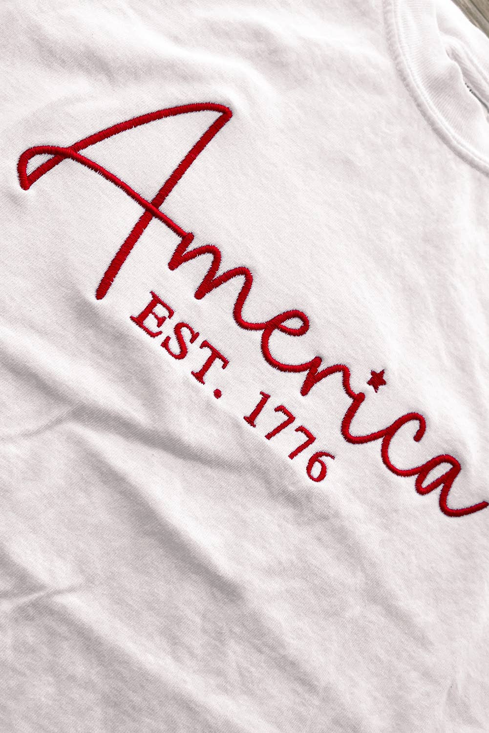 America EST.1776 Embroidered Graphic Tee