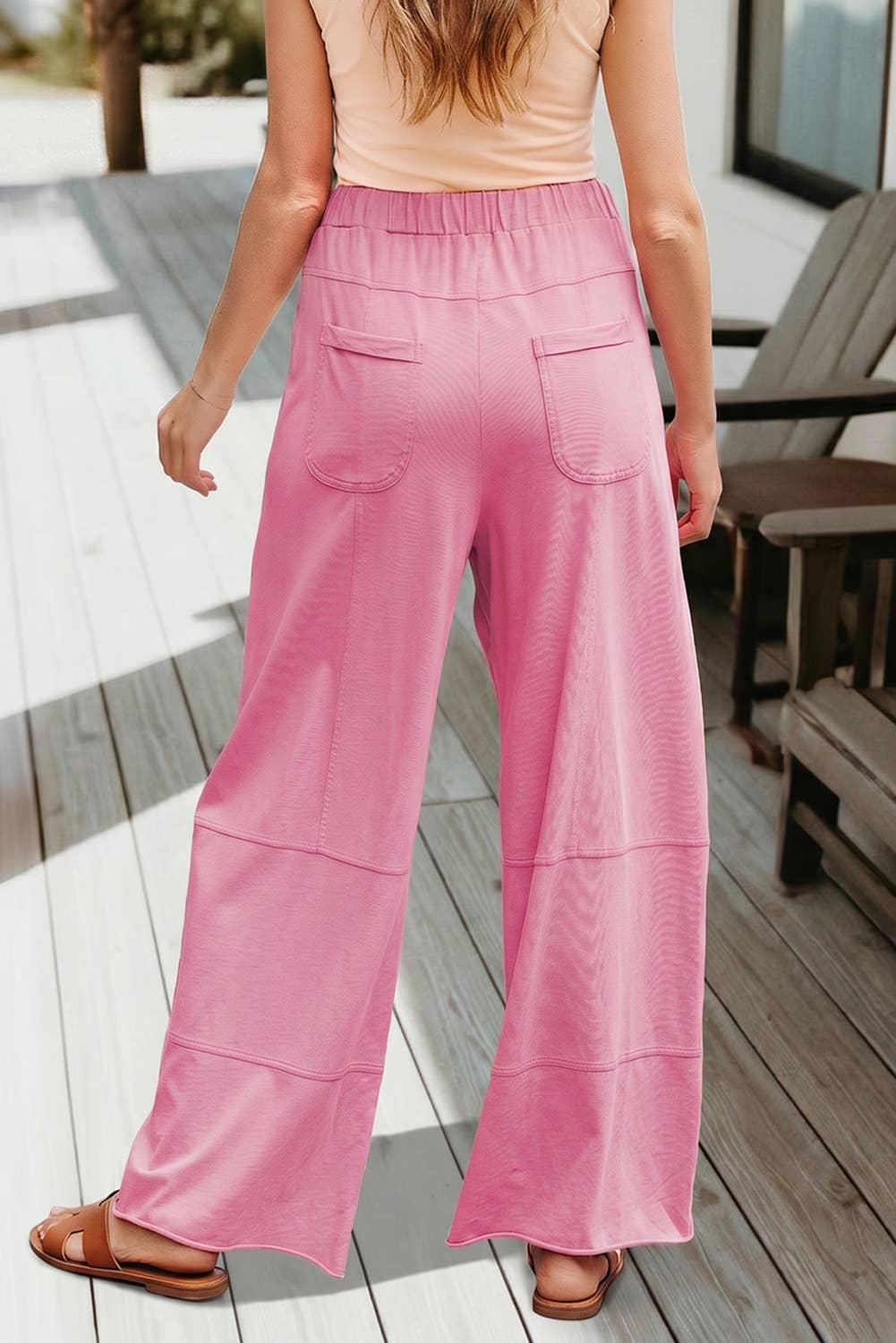Mineral Wash Exposed Seam Wide Leg Cargo Pansts (S-XL)