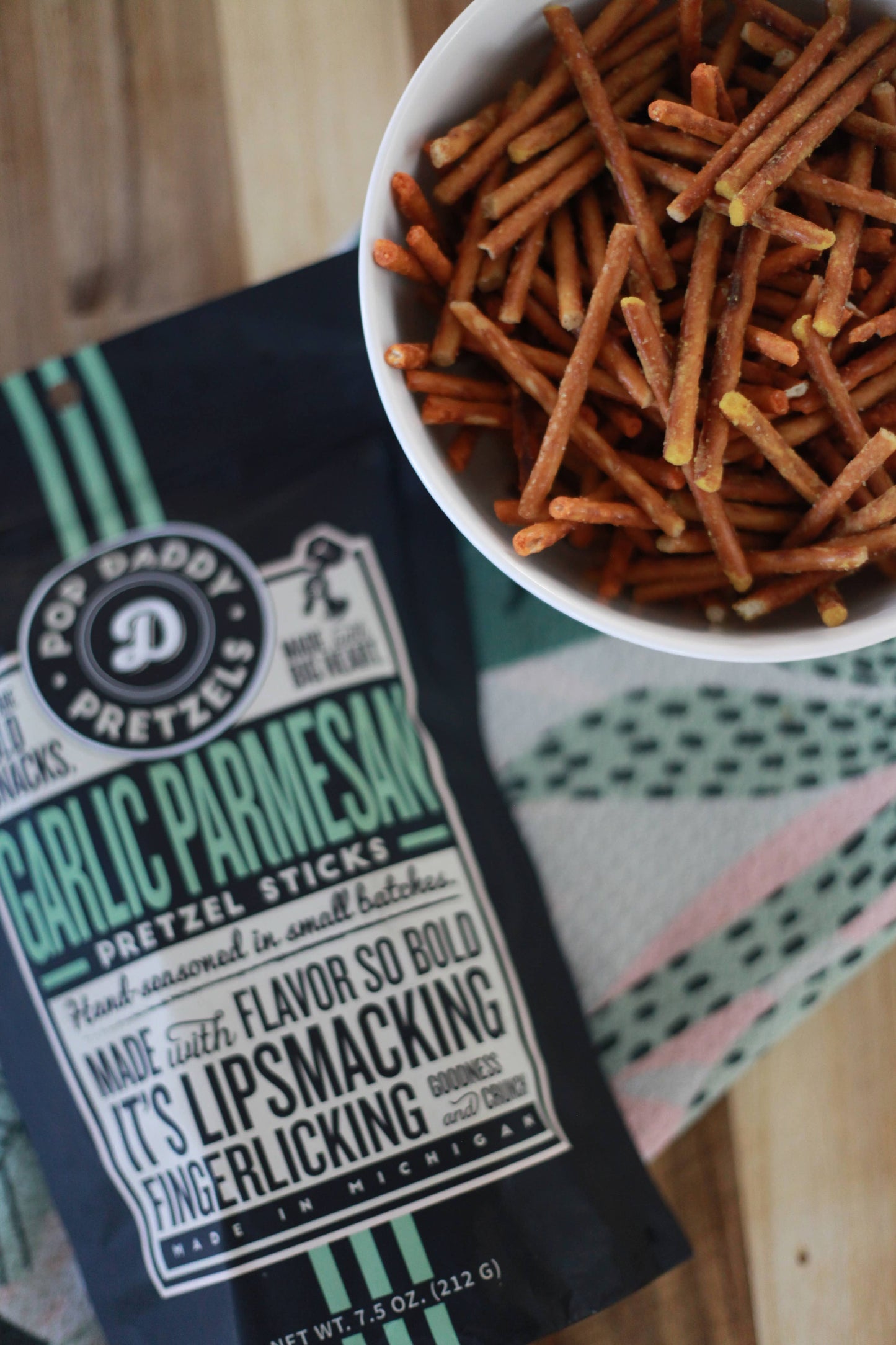 Pop Daddy Snacks - Pop Daddy – Garlic Parmesan Seasoned Pretzels 7.5oz