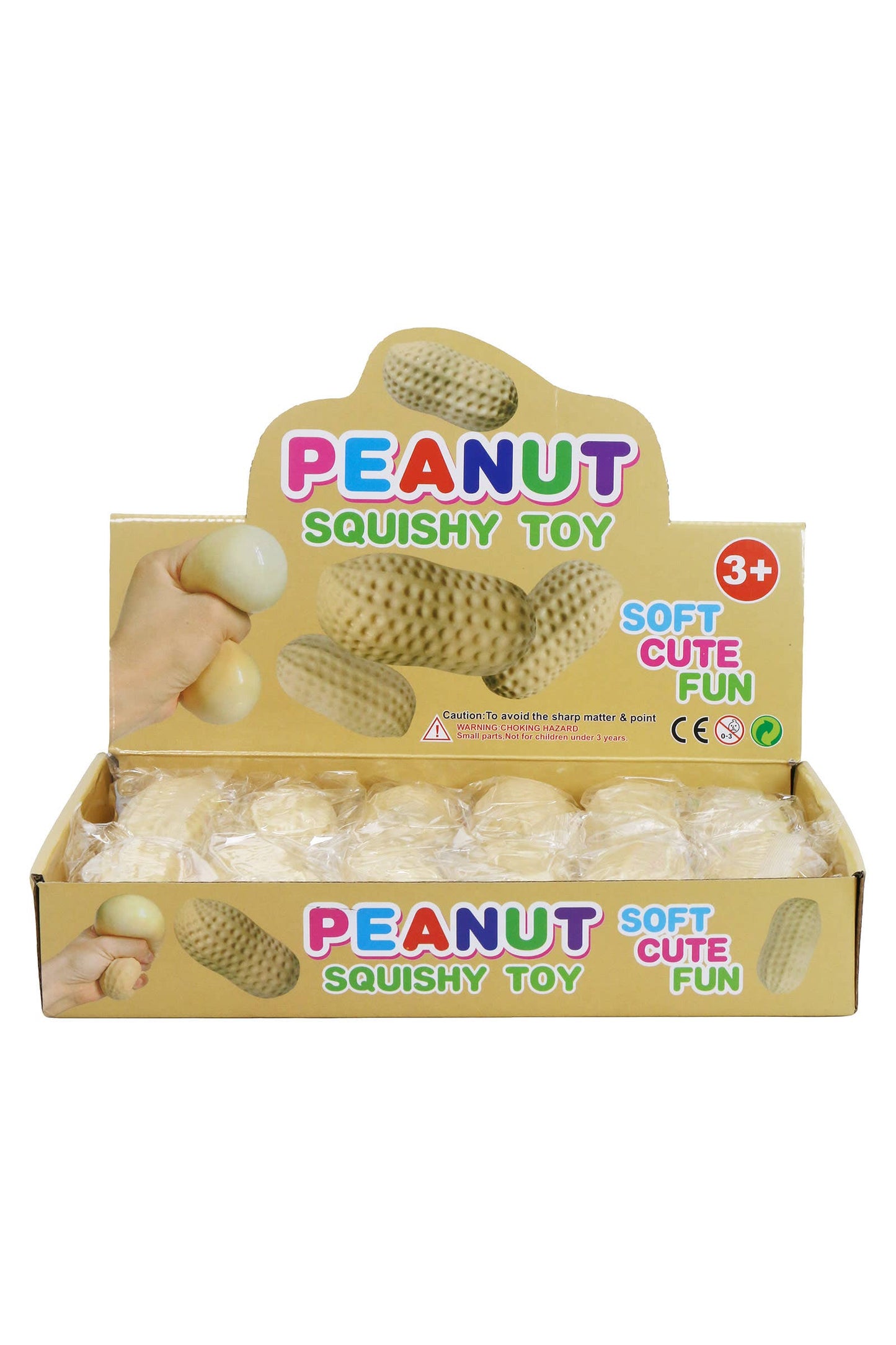 Peanut Fluffy Slime Filled Squishy Stress Relief Toy: BEIGE