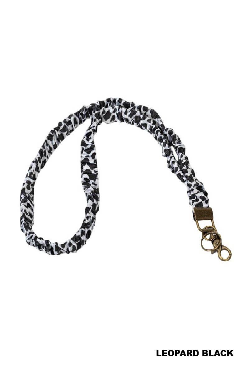 Trendy Scrunchie Lanyard: CHECKERED BLACK