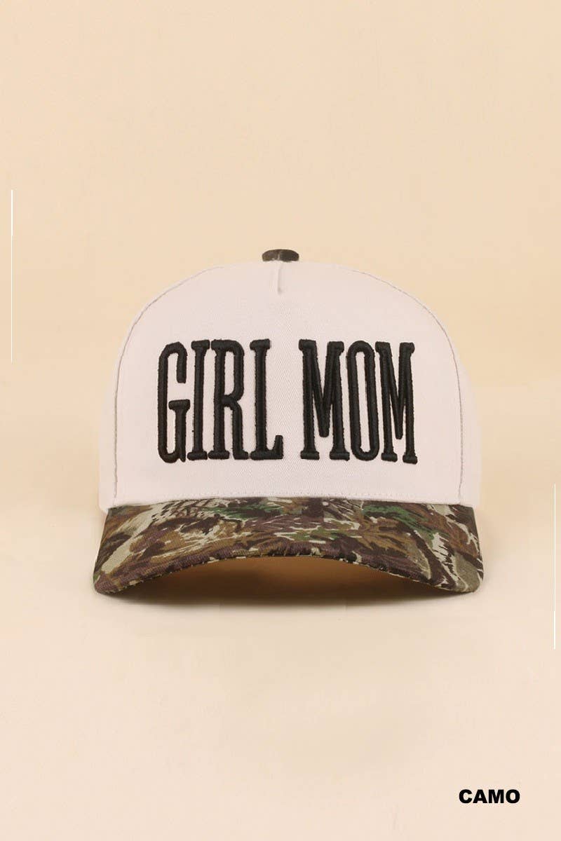 Girl Mom Two Tone Snapback Hat: ASH MOCHA