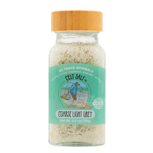 Celtic Sea Salt, Coarse Light Grey 5.5 oz Glass Shaker