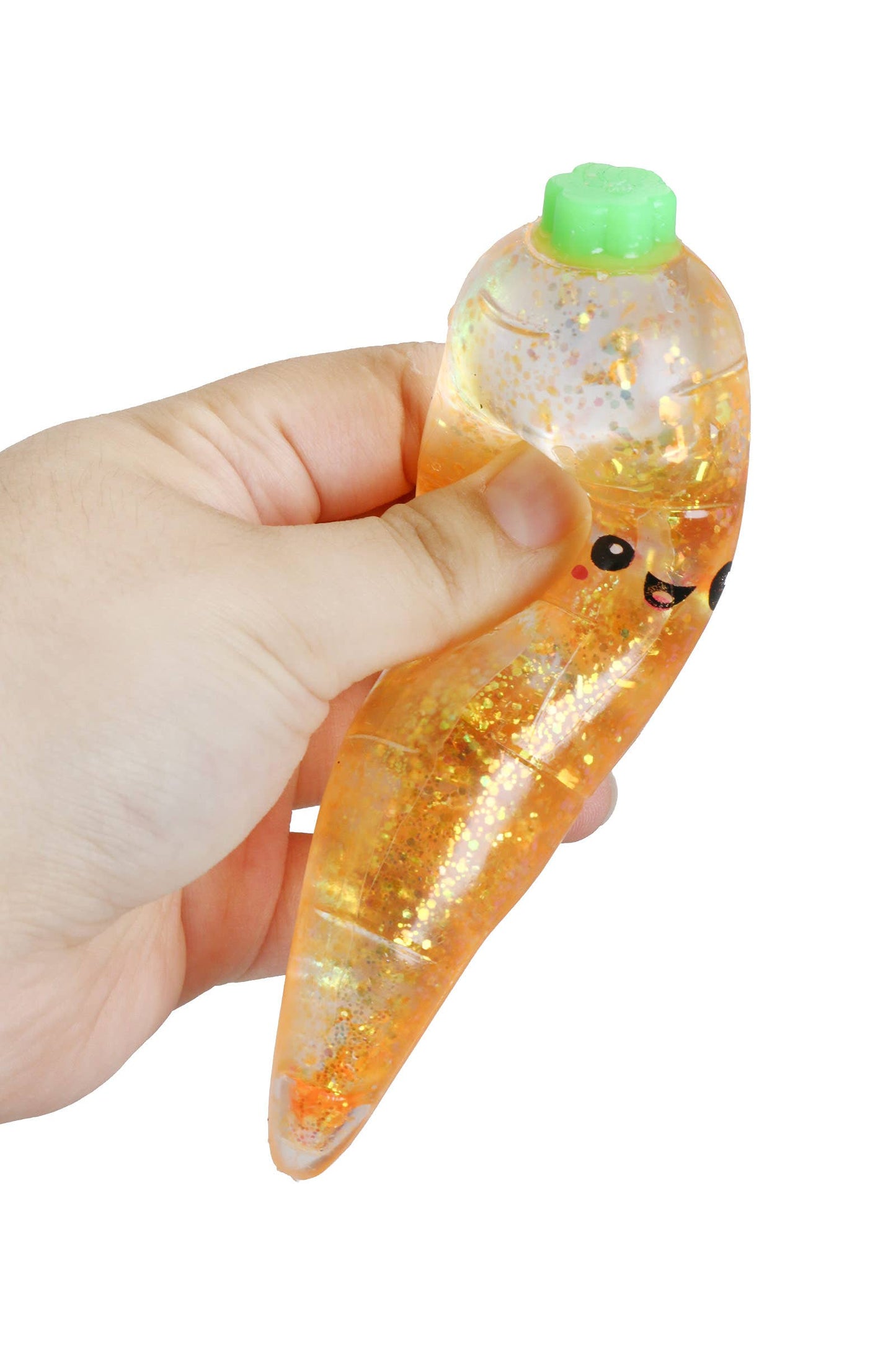 Cute Happy Carrot Glittery Maltose Putty Filled Squishy Toy