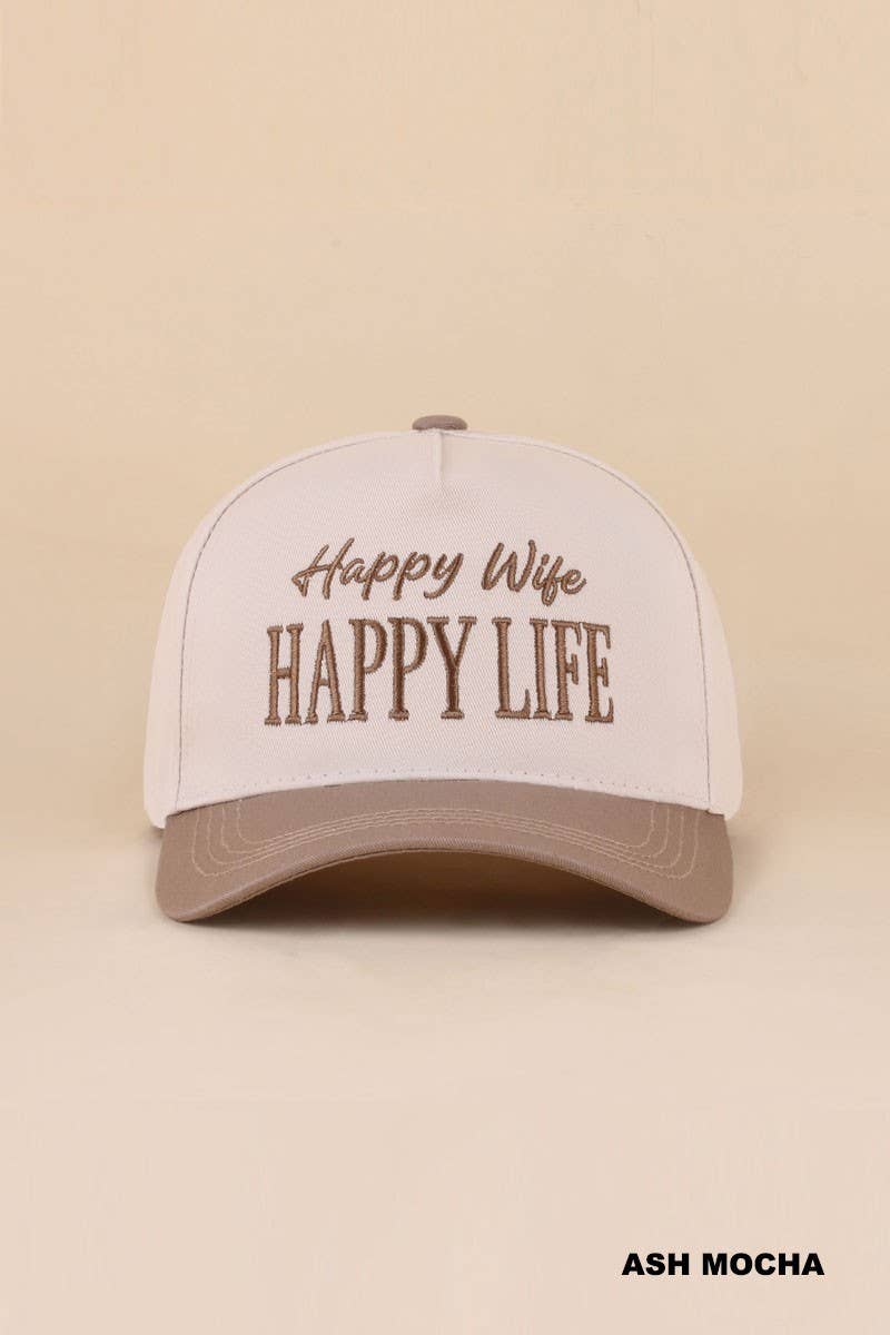 Happy Wife Happy Life Two Tone Snapback Hat: LEOPARD