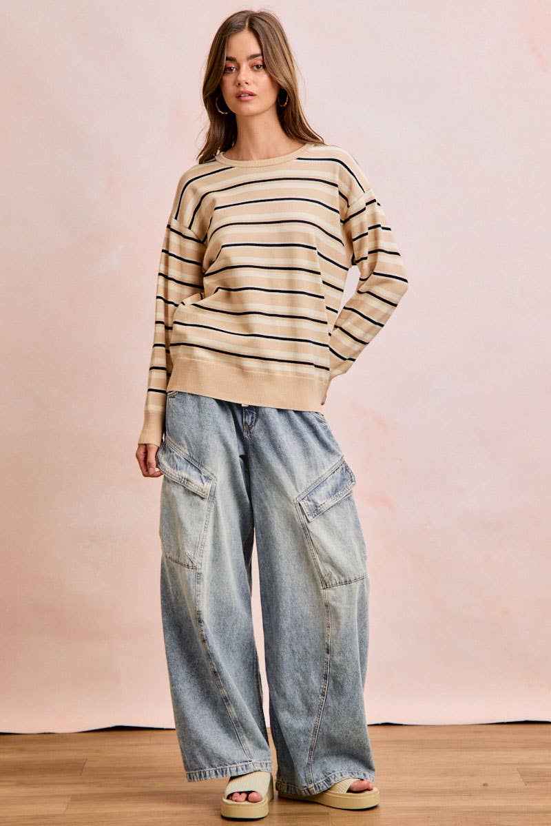 Baggy Barrel Denim Jeans with Cargo Pockets