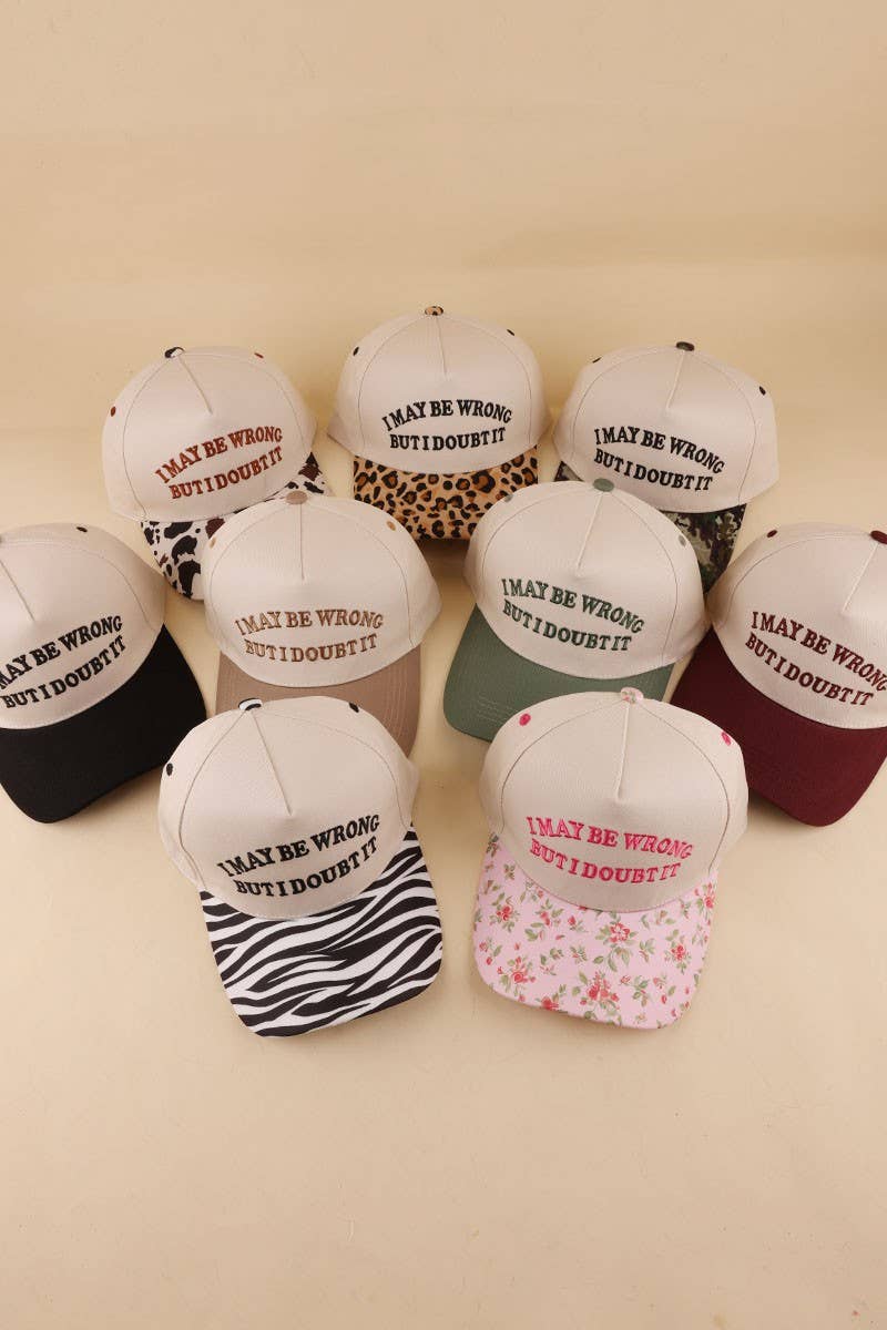I May Be Wrong But I Doubt It Two Tone Snapback Hat: LEOPARD