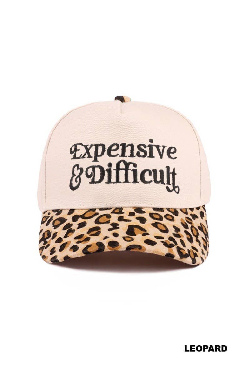 Expensive And Difficult Two Tone Canvas Cotton Cap: LEOPARD