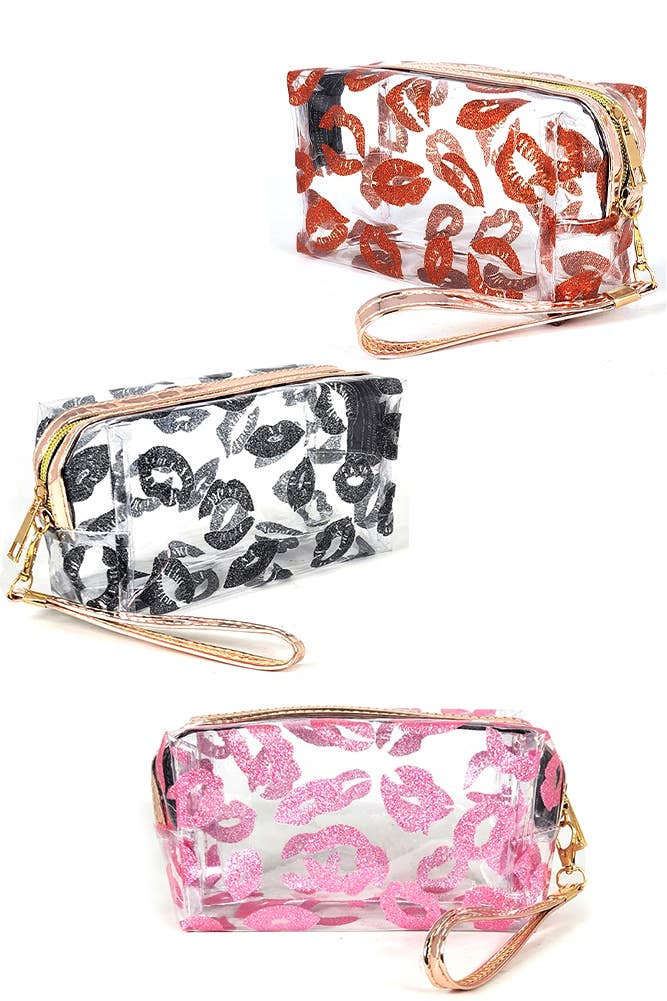 Lip Transparent Clear Pouch: Red