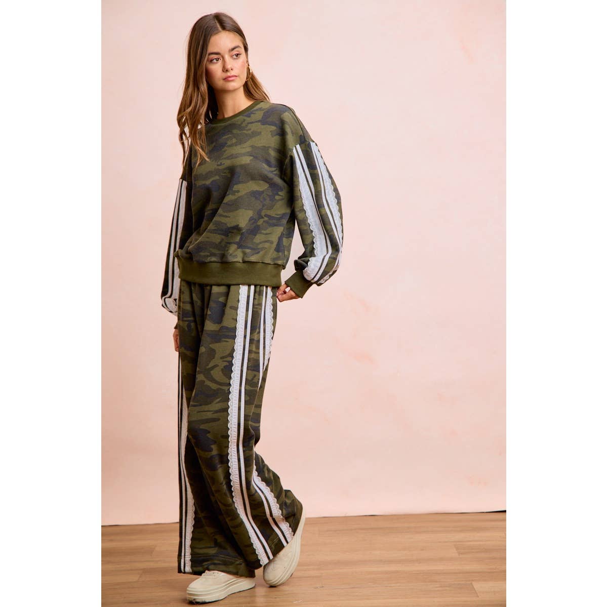 Camoflauge French Terry Lace Sweatshirt