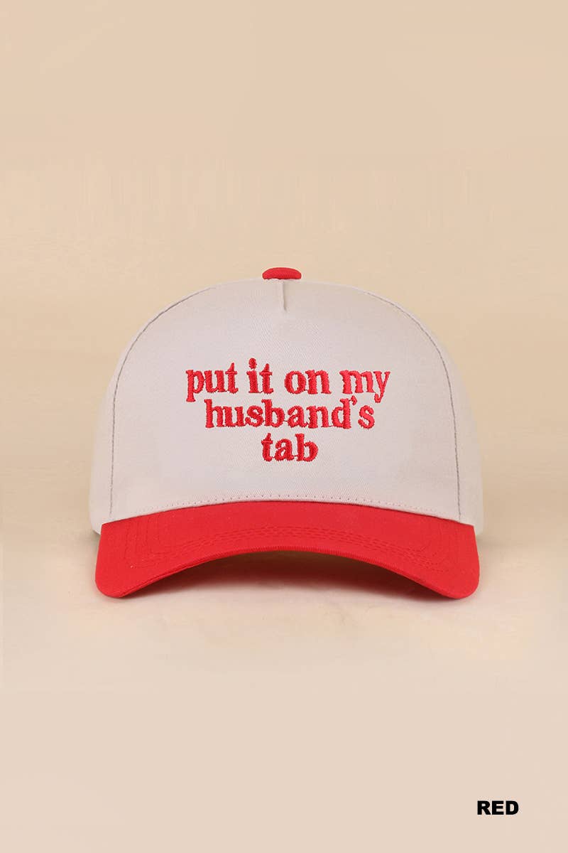 Put It On My Husband's Tab Two-tone Canvas Cotton Cap: LEOPARD