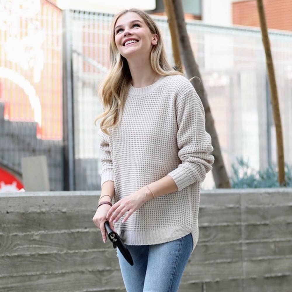 Waffle Sweater: Rust